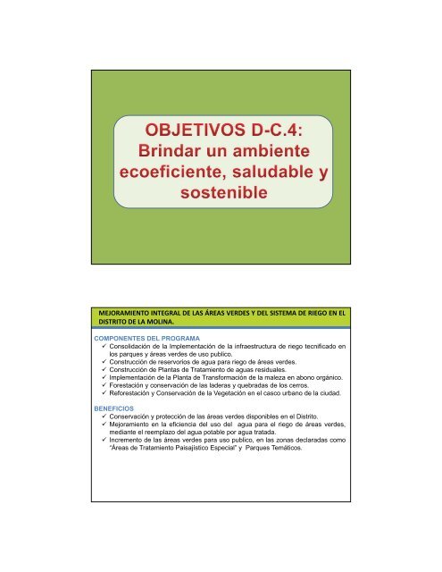 objetivos estrategicos - Municipalidad de La Molina