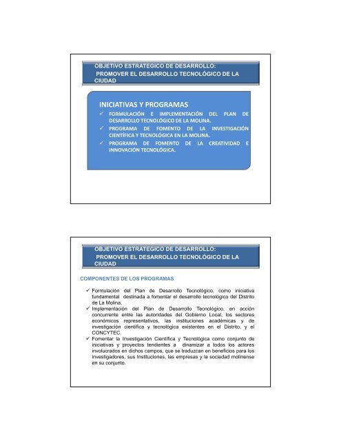 objetivos estrategicos - Municipalidad de La Molina