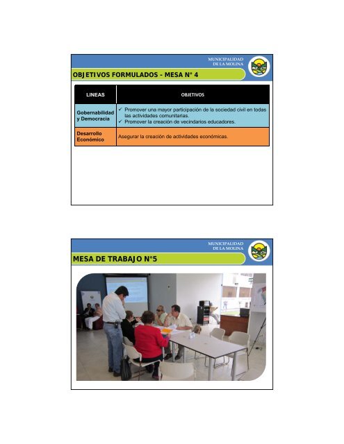 objetivos estrategicos - Municipalidad de La Molina