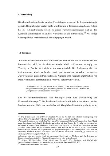 57 4. Vermittlung Die elektroakustische Musik hat viele ...