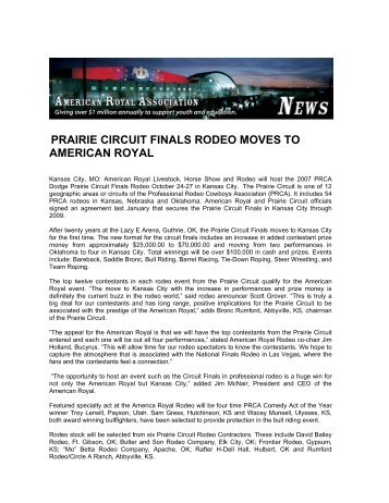 prairie circuit finals rodeo moves to american royal - Agbusinessmail ...