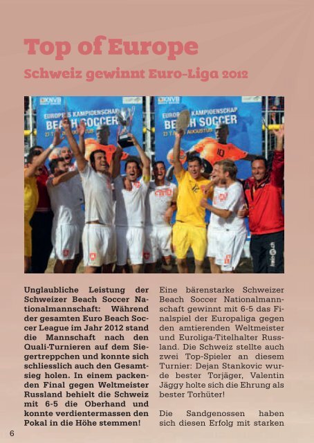 top of europe - Swiss Beach Soccer