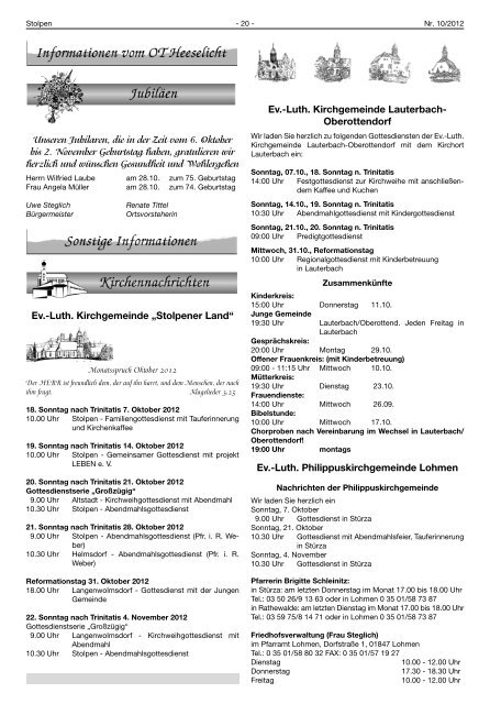 Stolpner Anzeiger - Region Sächsische Schweiz