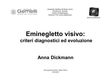 Eminegletto visivo: criteri diagnostici ed evoluzione - E. Medea