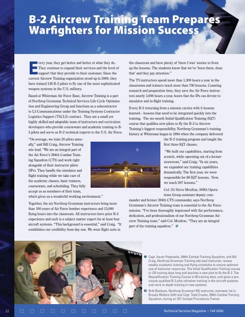 Technical Services Magazine Ã¢Â€Â¢ Fall 2006 - Northrop Grumman ...