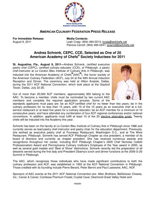 Andrea Schrenk, CEPC, CCE, Selected as One of 20 American ...