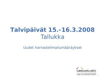 15.00 Uudet harrasteilmailumÃ¤Ã¤rÃ¤ykset kÃ¤yttÃ¶Ã¶n! - Suomen Ilmailuliitto