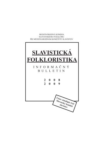 RoÄnÃ­k 2008-2009 - SlavistickÃ½ Ãºstav JÃ¡na Stanislava SAV