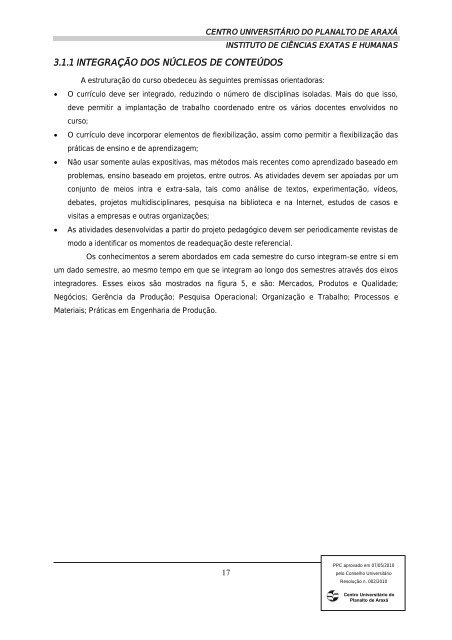10 - PLANO DE DESENVOLVIMENTO INSTITUCIONAL - Uniaraxá