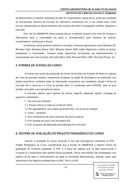 10 - PLANO DE DESENVOLVIMENTO INSTITUCIONAL - Uniaraxá