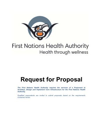 FNHA Request for Proposal Template - First Nations Health Council