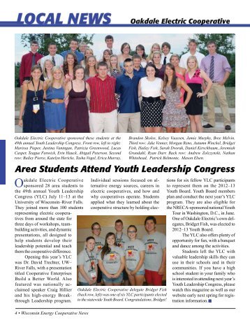 Area Students Attend Youth Leadership Congress - Oakdale Electric ...