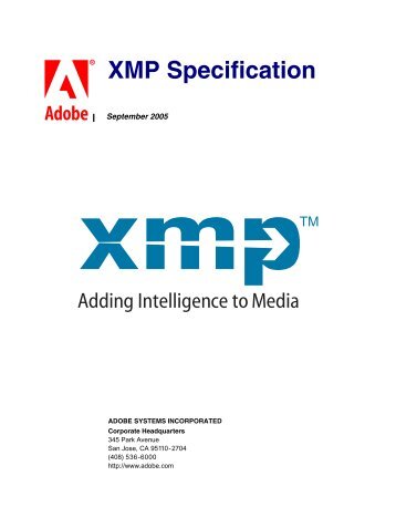 Extensible Metadata Platform (XMP) Specification - Adobe Partners