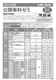 2012年度 公開単科ゼミ - 河合塾｜大学受験科