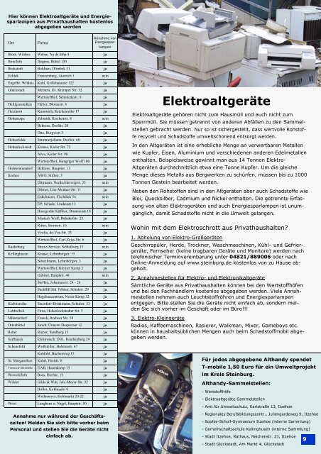 Abfallkalender 2012 - Kreis Steinburg