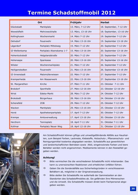 Abfallkalender 2012 - Kreis Steinburg