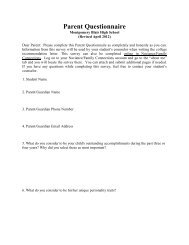 Parent Questionnaire (printable copy) - Montgomery Blair High School