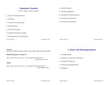 Vorlesungsfolien - Lehrstuhl für Statistik und Ökonometrie