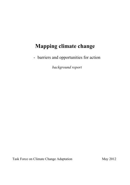 Mapping climate change - barriers and opportunities for action