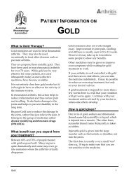 patient information on gold - Australian Rheumatology Association