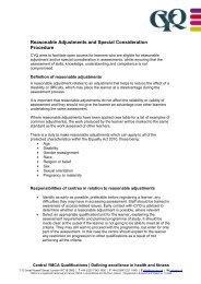 Reasonable Adjustments and Special Consideration Procedure - CYQ