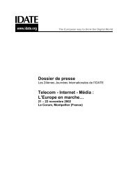 Dossier de presse Telecom - Internet - MÃƒÂ©dia : L'Europe en marcheÃ¢Â€Â¦