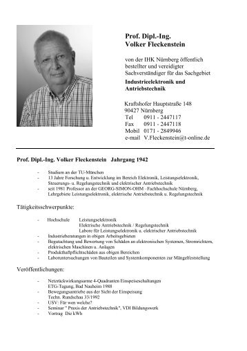 Prof. Dipl. Ing. Volker Fleckenstein - Fachgruppe Elektronik und EDV