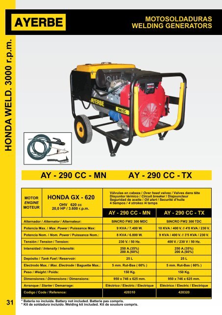 groupes electrogenes 2009/10 generating sets ... - Bulcom2000.com