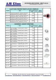AKCESORIA MONTAÅ»OWE - WENTYLACJA - AJB Klima