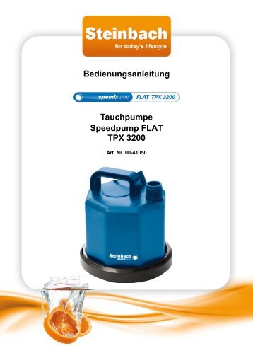 Bedienungsanleitung Tauchpumpe Speedpump FLAT ... - Steinbach