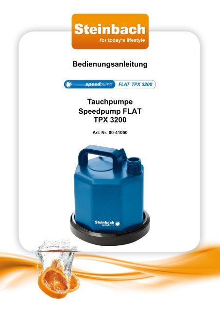 Bedienungsanleitung Tauchpumpe Speedpump FLAT ... - Steinbach