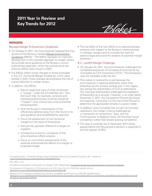 2011 Year in Review and Key Trends for 2012