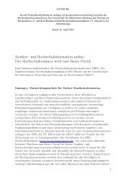 Hochschulkompass Projektbeschreibung - Bundesverband ...
