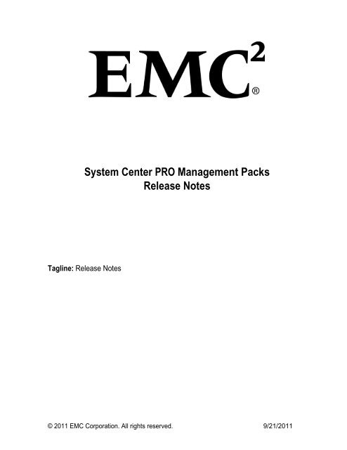 EMCPRO ReleaseNotes.pdf - EMC Community Network