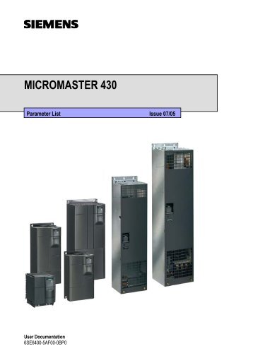 MICROMASTER 430 - parameter list EN