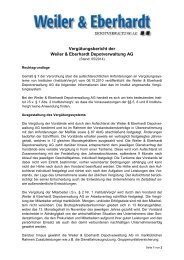 VergÃ¼tungsbericht der Weiler & Eberhardt Depotverwaltung AG ...