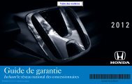 Guide de garantie - Honda Canada