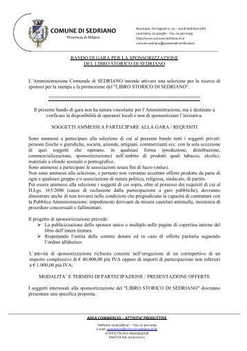 COMUNE DI SEDRIANO