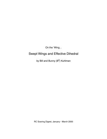 Swept Wings and Effective Dihedral - UFSC Aerodesign