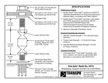 SPECIFICATIONS Pole-SafeÂ® Model No. 5075 Breakaway Support ...