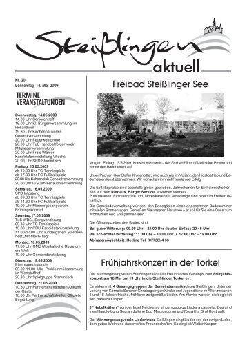 Das Mitteilungsblatt zum Herunterladen - SteiÃŸlingen