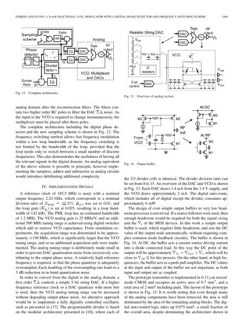 A 14 mW Fractional-N PLL Modulator With a Digital ... - IEEE Xplore