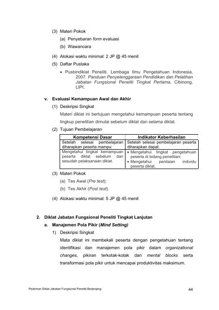 Pedoman Diklat Peneliti Berjenjang