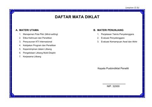 Pedoman Diklat Peneliti Berjenjang