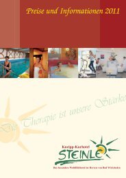 Preise Und Informationen 2011 - Kneipp Kurhotel Steinle in Bad ...