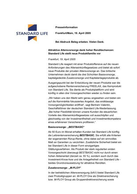 Attraktive Altersvorsorge dank hoher Renditechancen: Standard Life ...