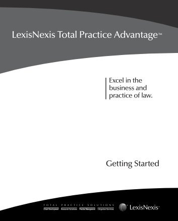 LexisNexis Total Practice Advantage 9.0 - Litigation Solutions