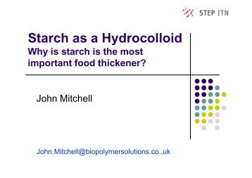 Starch as a Hydrocolloid - Step itn