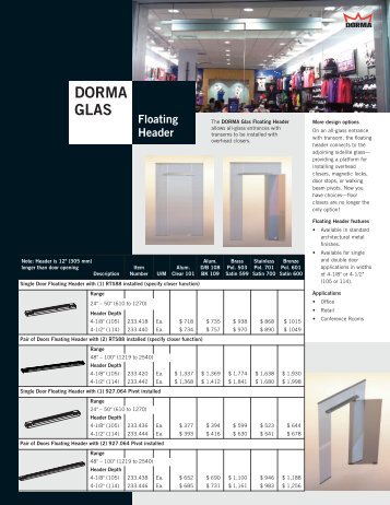 DORMA Glas Floating Header - CBP Magazine