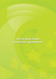 Our Dream Team Syndicate Agreement - National Lottery